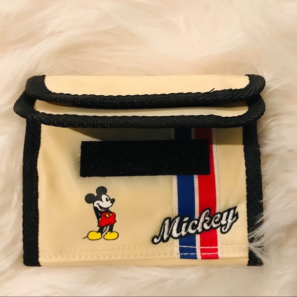 Disney Parks Mickey Stripe Velcro 80s Style Wallet - Picture 2 of 8